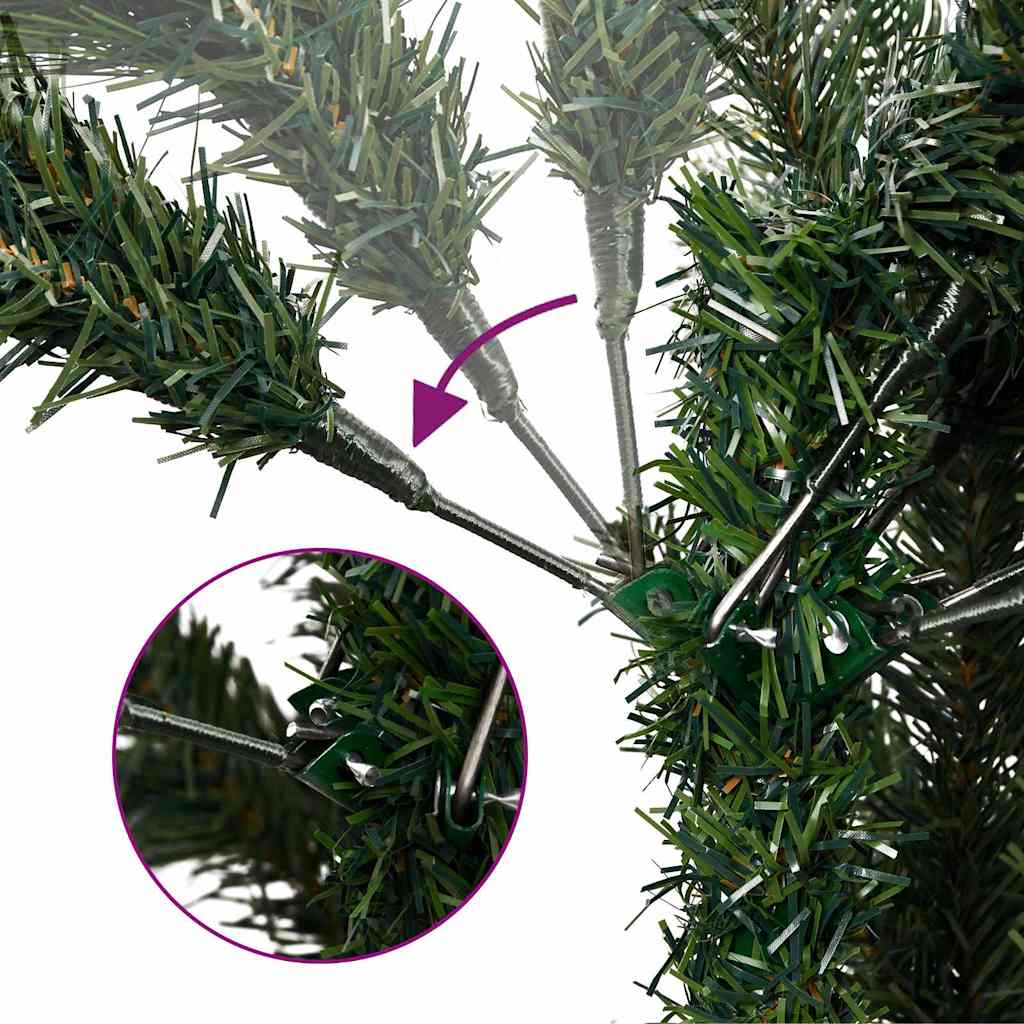 Sapin de Noël artificiel vert à charnières – Réaliste, support inclus