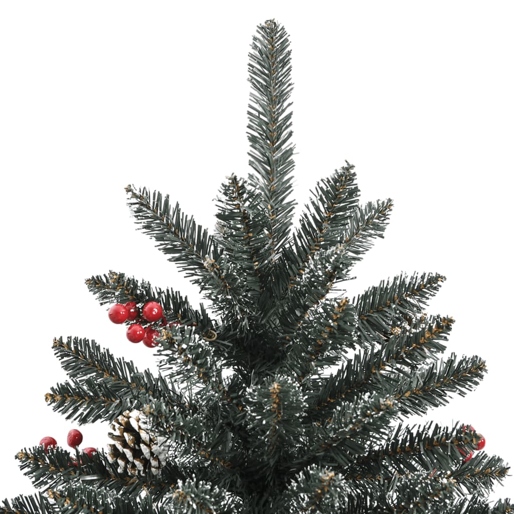 Sapin de Noël artificiel enneigé décoré – Pommes de pin & baies