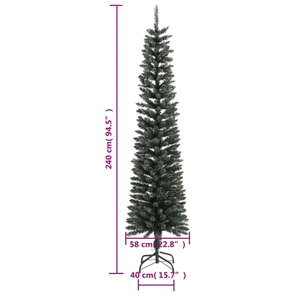 Sapin de Noël artificiel étroit enneigé – Idéal petits espaces
